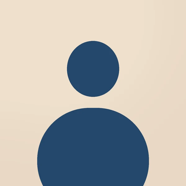 Generic blue profile silhouette on a cream background