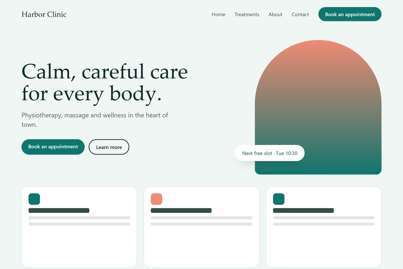 Preview of the Clinic & wellness starter site