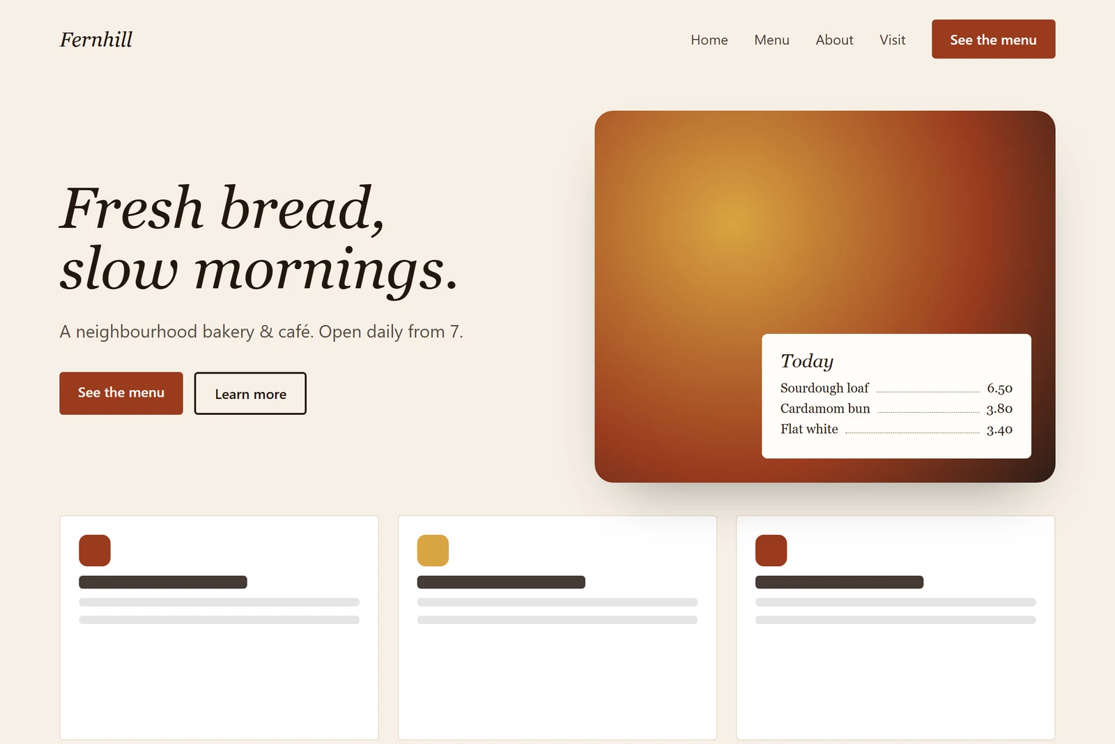 Preview of the Restaurant & café starter site