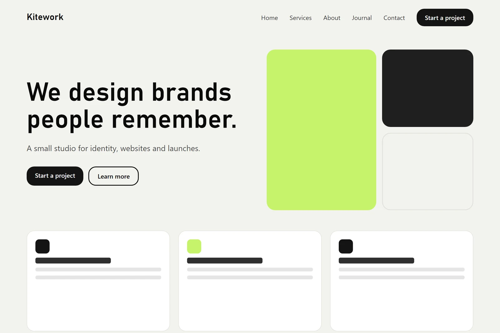 Preview of the Creative studio starter site