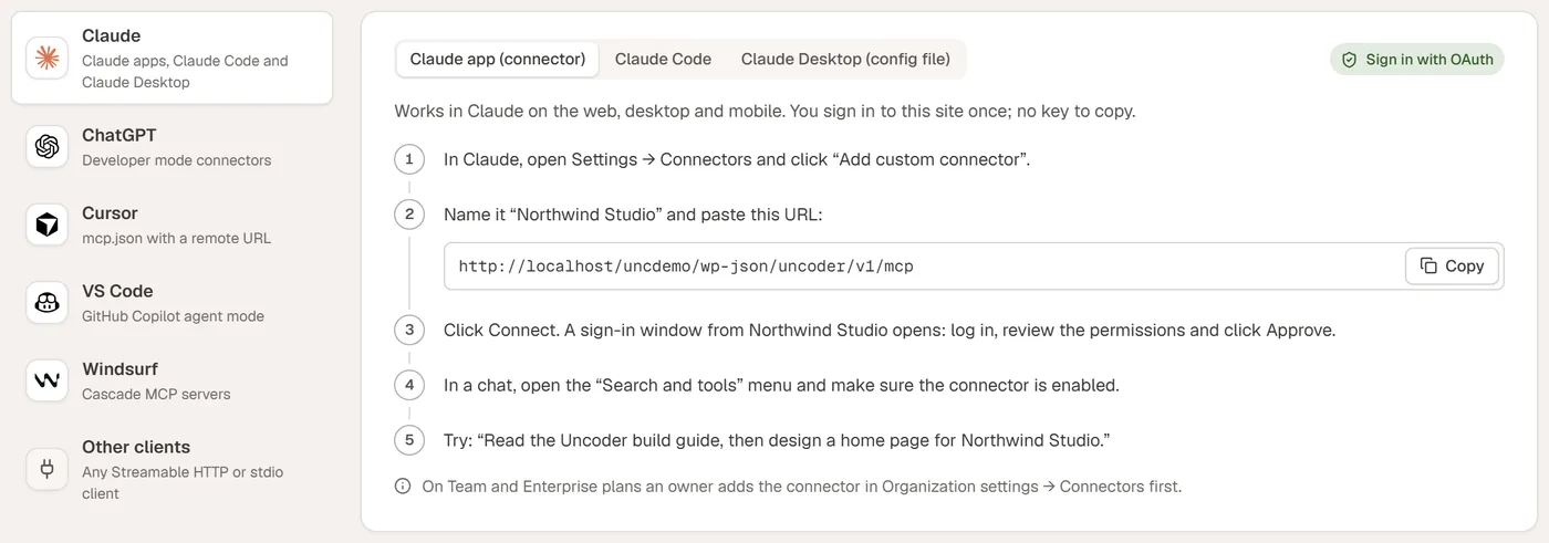 Connecting Claude to Uncoder through MCP